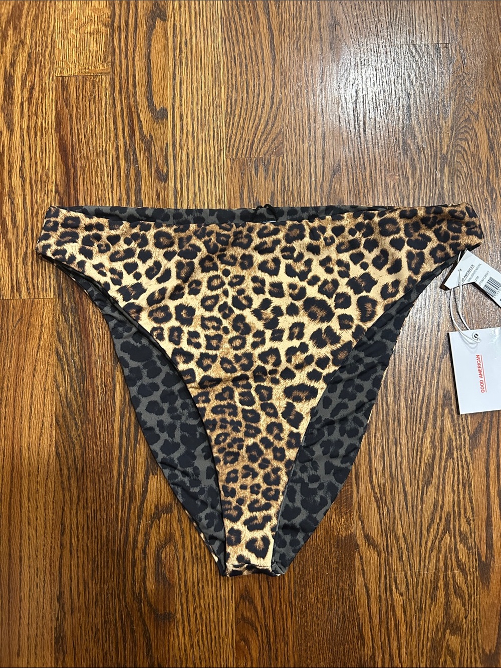 GOOD AMERICAN Reversible Leopard Print Cheeky Bikini Bottoms Sz 2X NWT